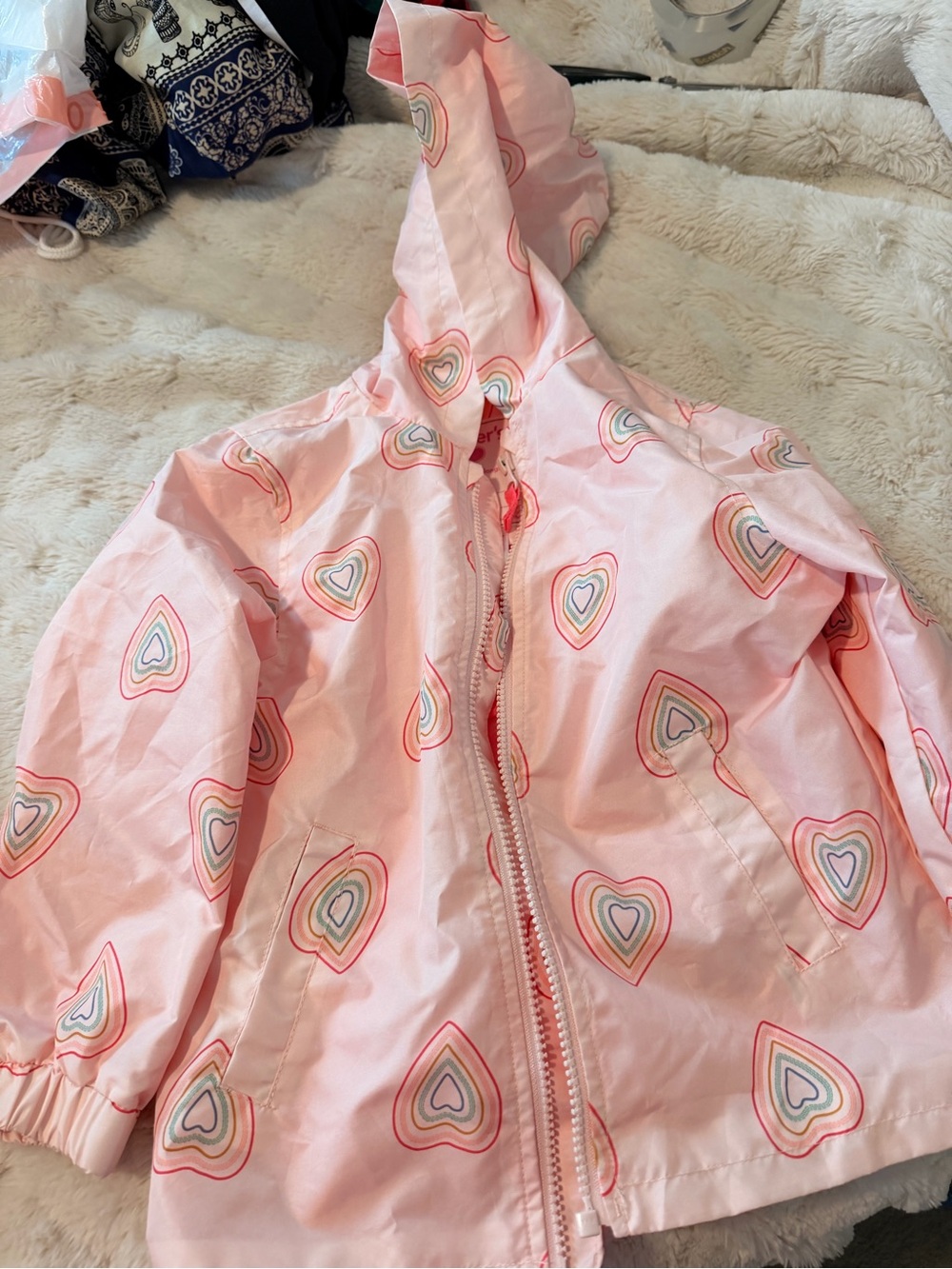 Carter's Pink Hooded Raincoat with Heart Print